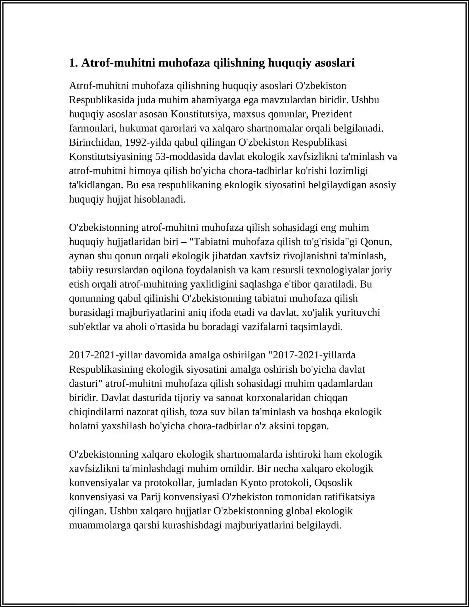 O'ZBEKISTONDA EKOLOGIK MUAMMOLARNI BARTARAF ETISHNING KONSEPTUAL ASOSLARI 4