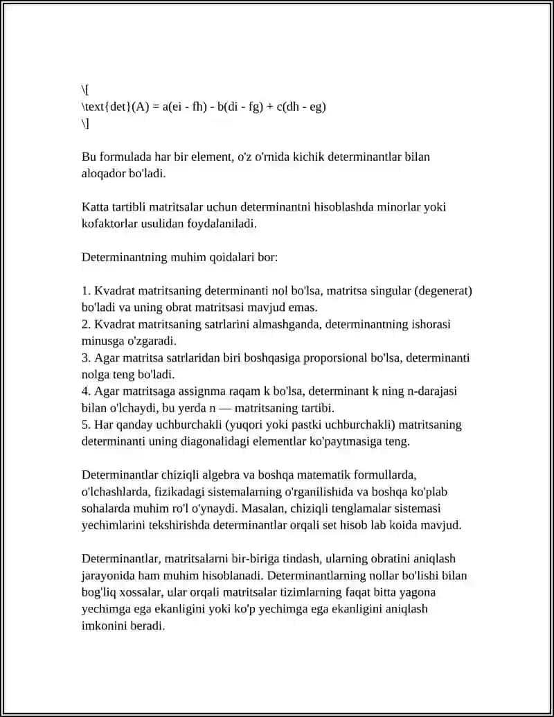 KVADRAT MATRITSALARNING DETERMINANTLARI 4
