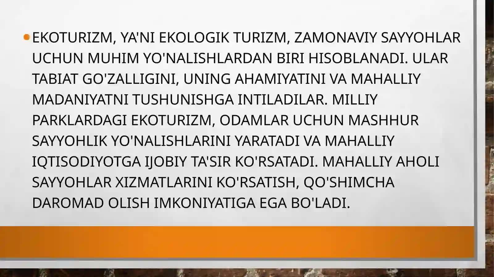MILLIY PАRKLАRNING EKОTURIZM RIVОJLАNISHIDАGIАHАMIYATI 4