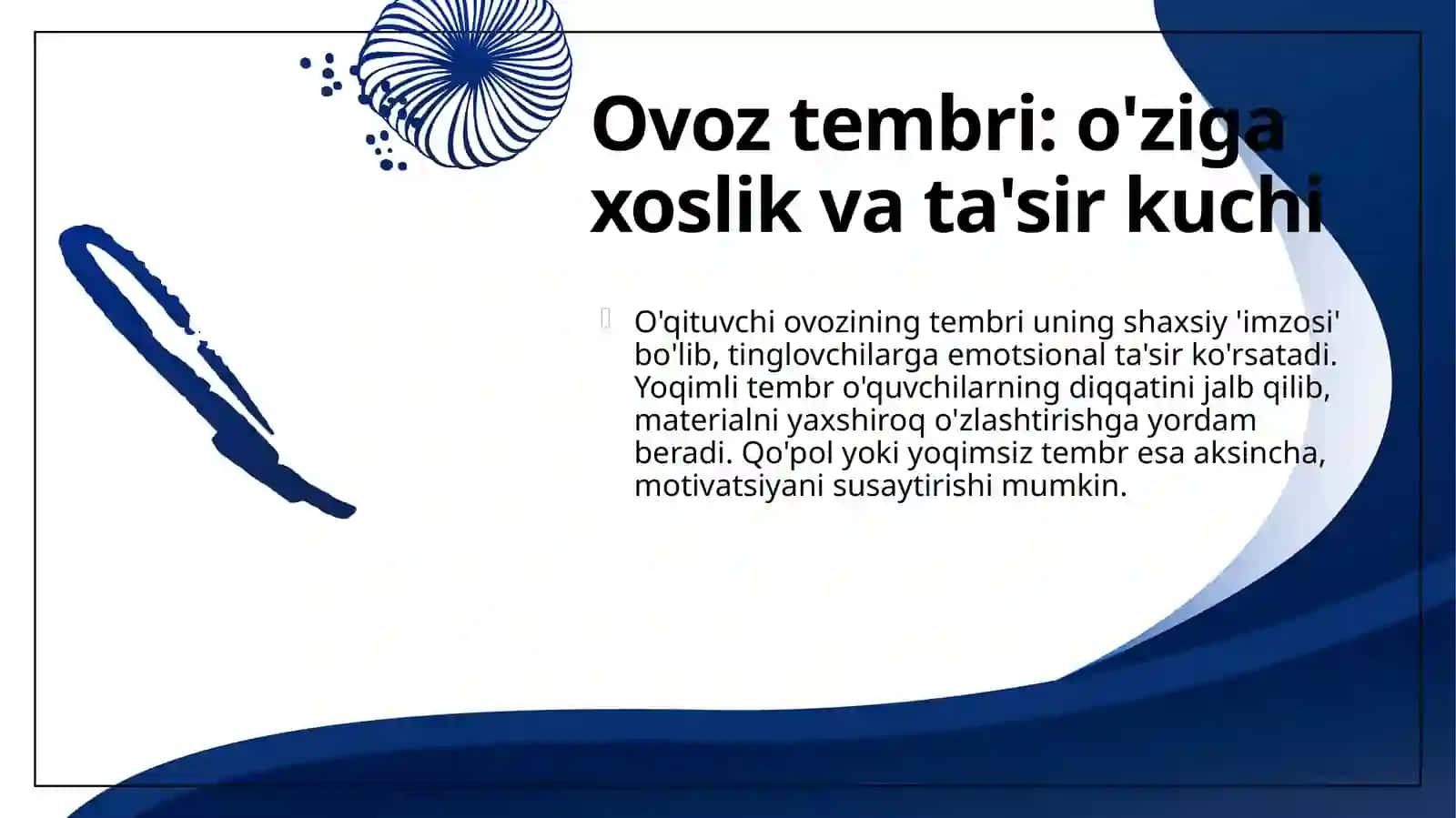 Oʻqituvchi ovozini xususiyatlari 4