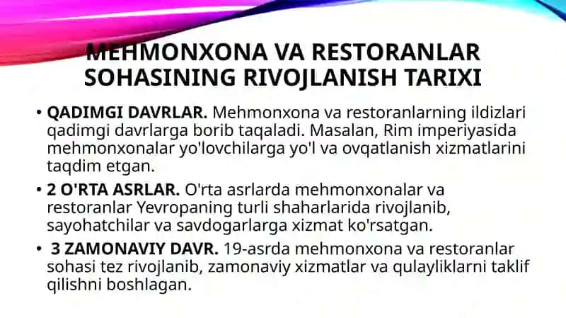TURIZMDA OVQATLANISH KORXONALARI 4