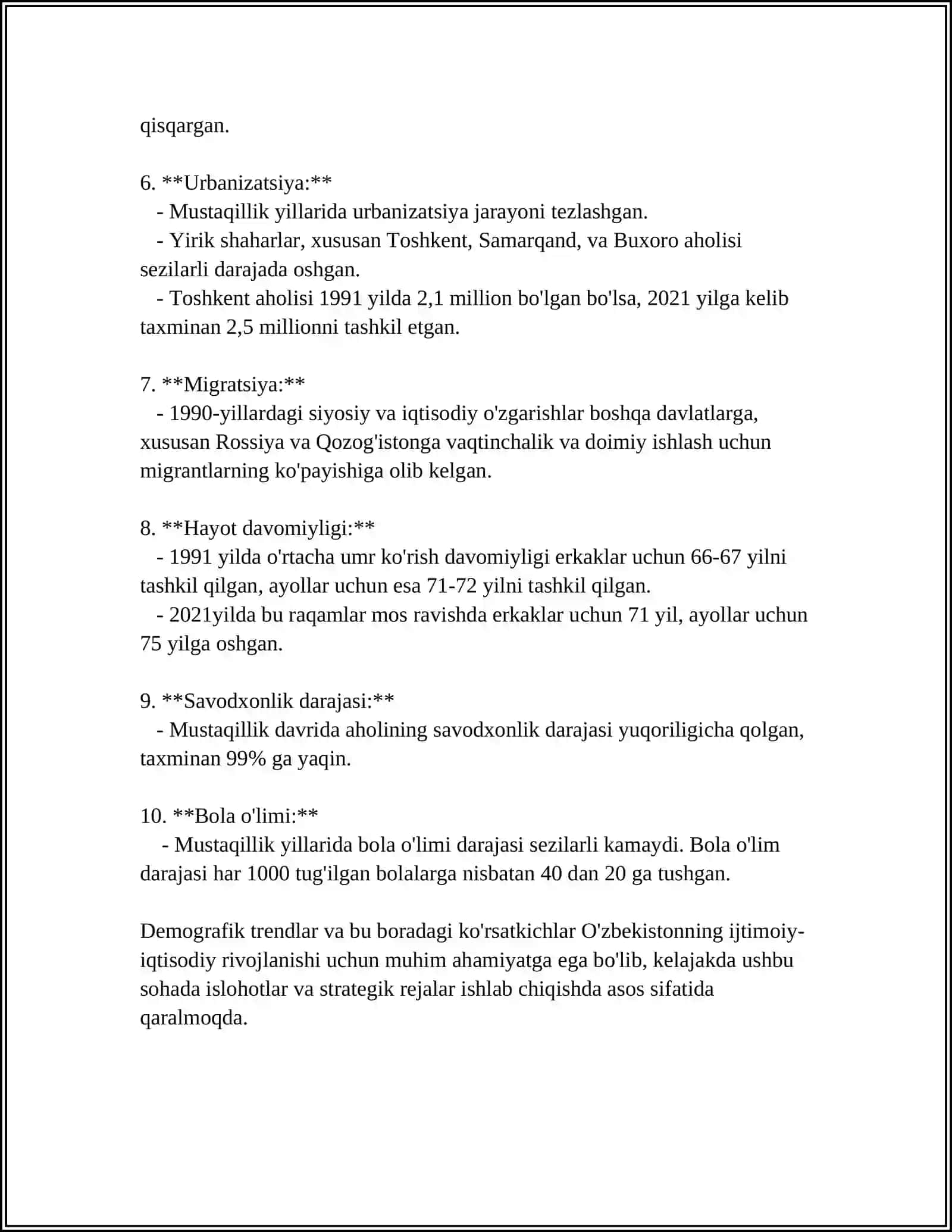 MUSTAQILLIK YILLARIDA ÕZBEKISTONNING IJTIMOIY AHVOLI 4