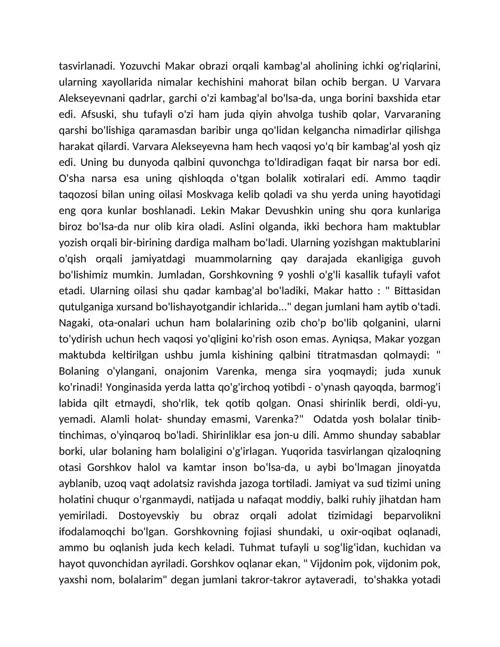 Fyodor Mixaylovich Dostoyevskiyning "Kambag'allar" romani xususida badiiy tahlil 4