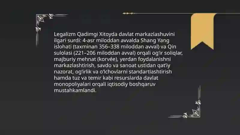 Qadimgi Xitoydagi iqtisodiy g'oyalar 4