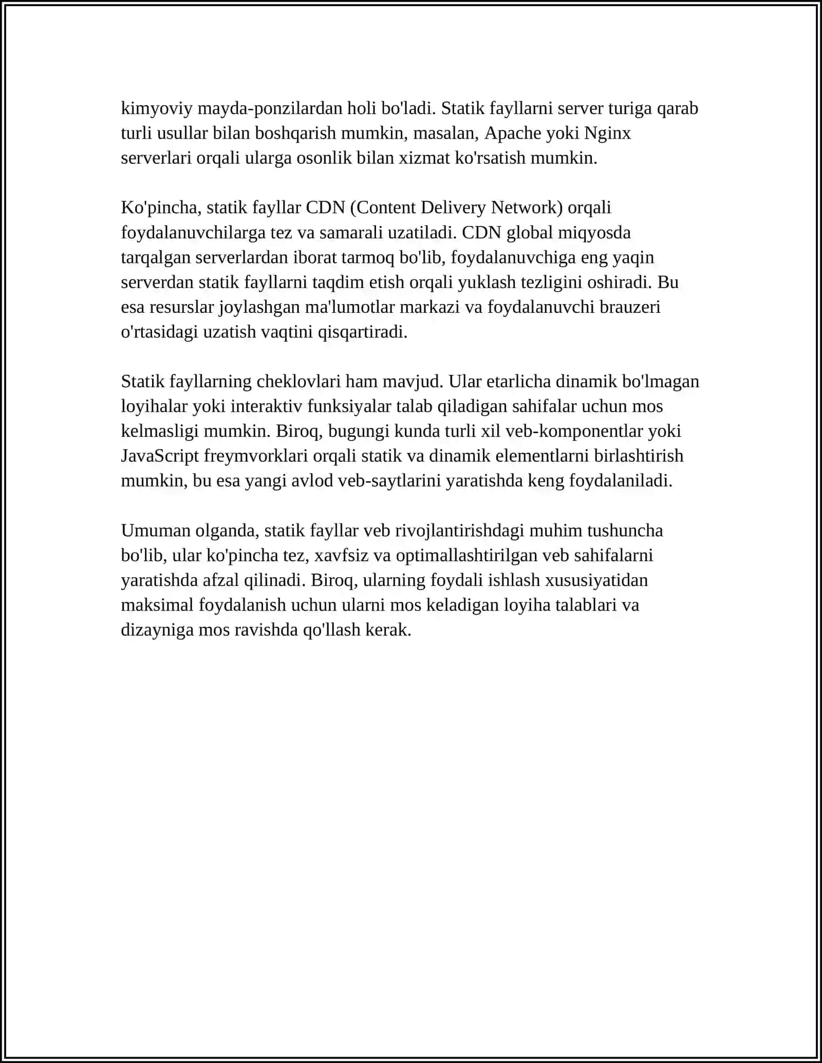 STATIK FAYLLAR BILAN ISHLASH 4