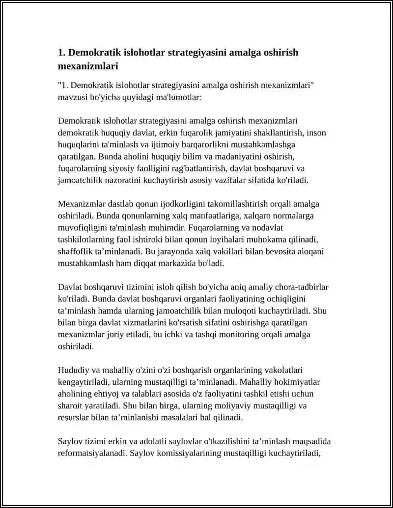 1. Demokratik islohotlar strategiyasini amalga oshirish mexanizmlari 4