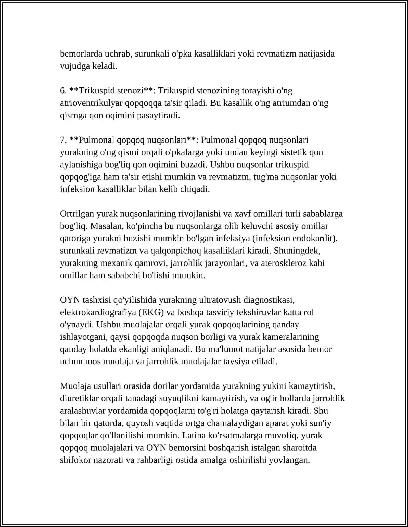 ORTRILGAN YURAK NUQSONLAR VA KARDIOMIOPATIYALAR 4