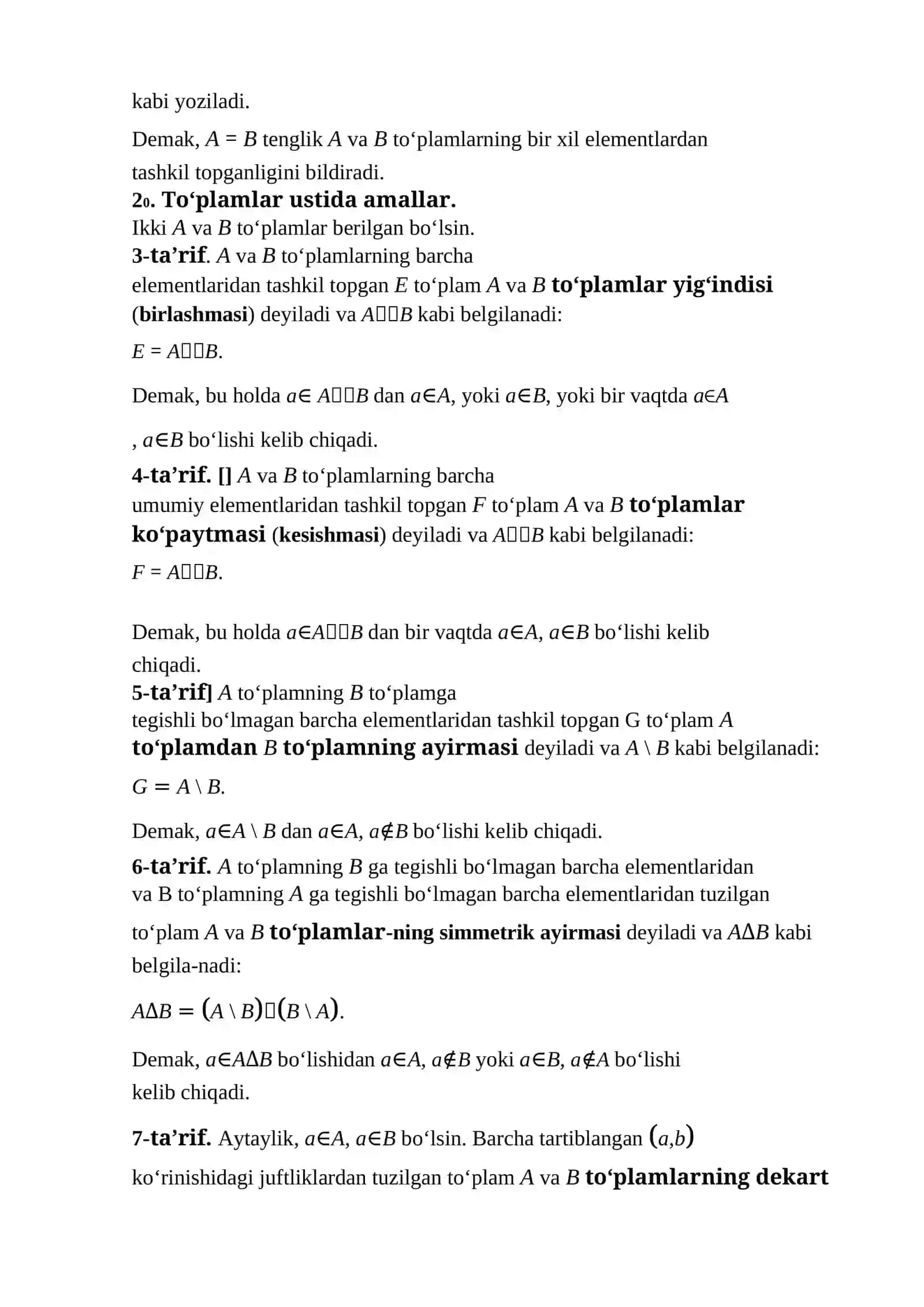 Chiziqli algebra va analitik geometriya 4