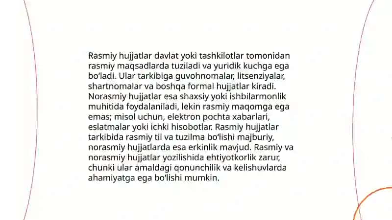 Hujjatlarni tasniflashning me'yor talablari 4