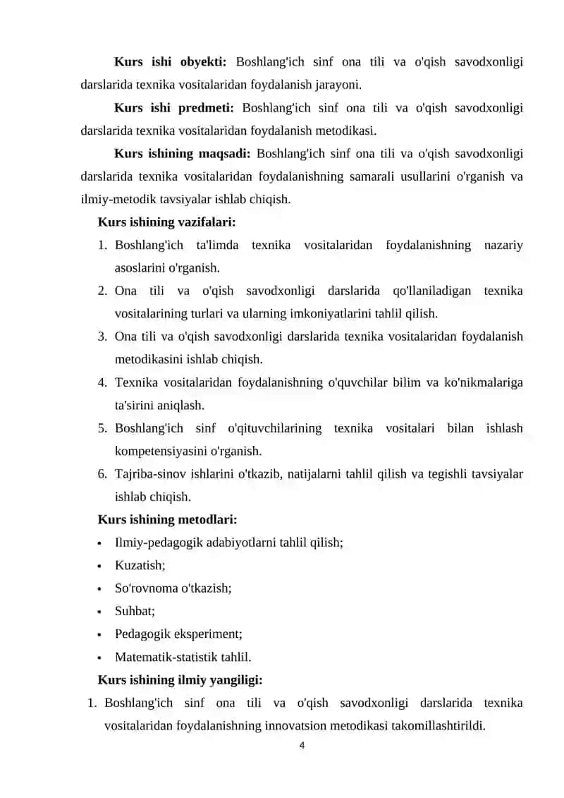 Boschiqich sinf ona tili va o'qish savodxonligi darslarida texnika vositalaridan foydalanish 4