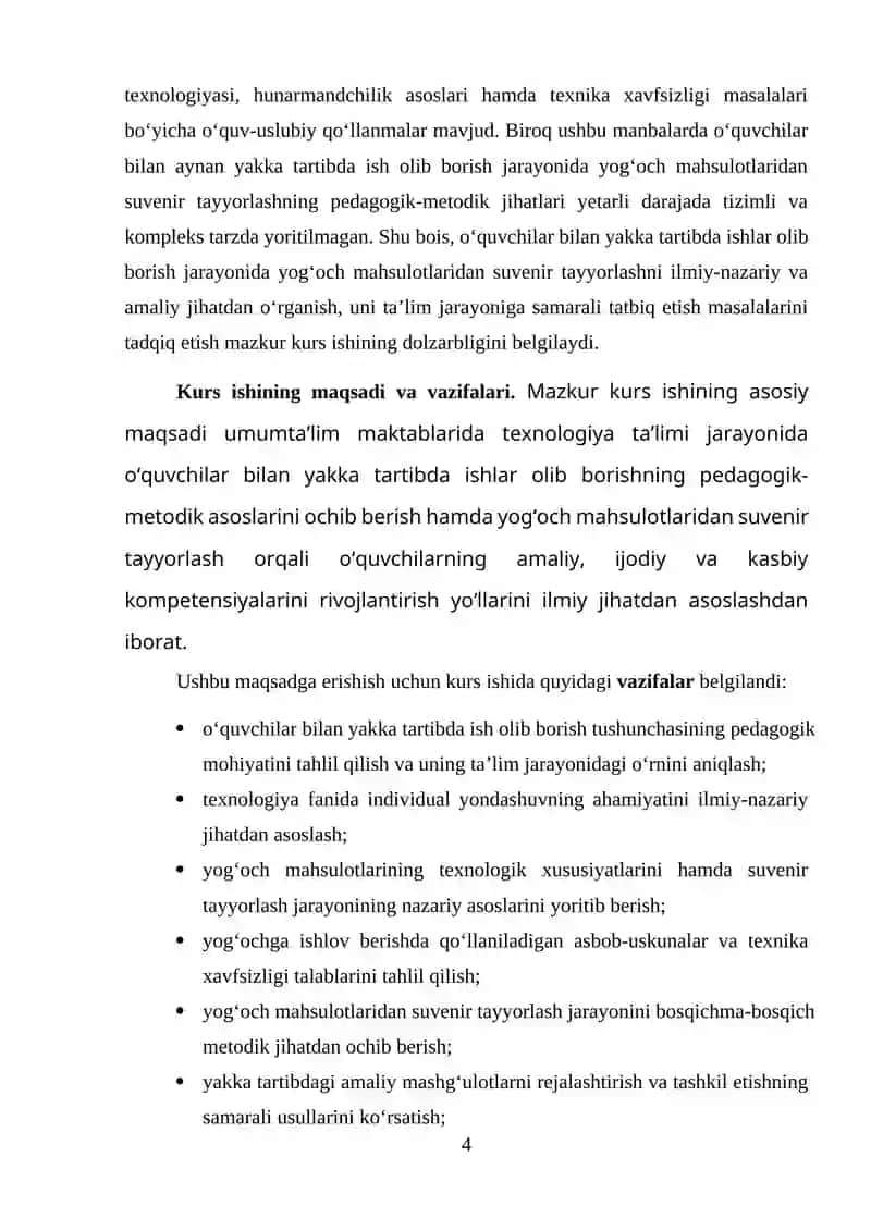O‘quvchilar bilan yakka tartibda ishlar olib borish (yog‘och mahsulotlaridan suvenir tayyorlash) 4