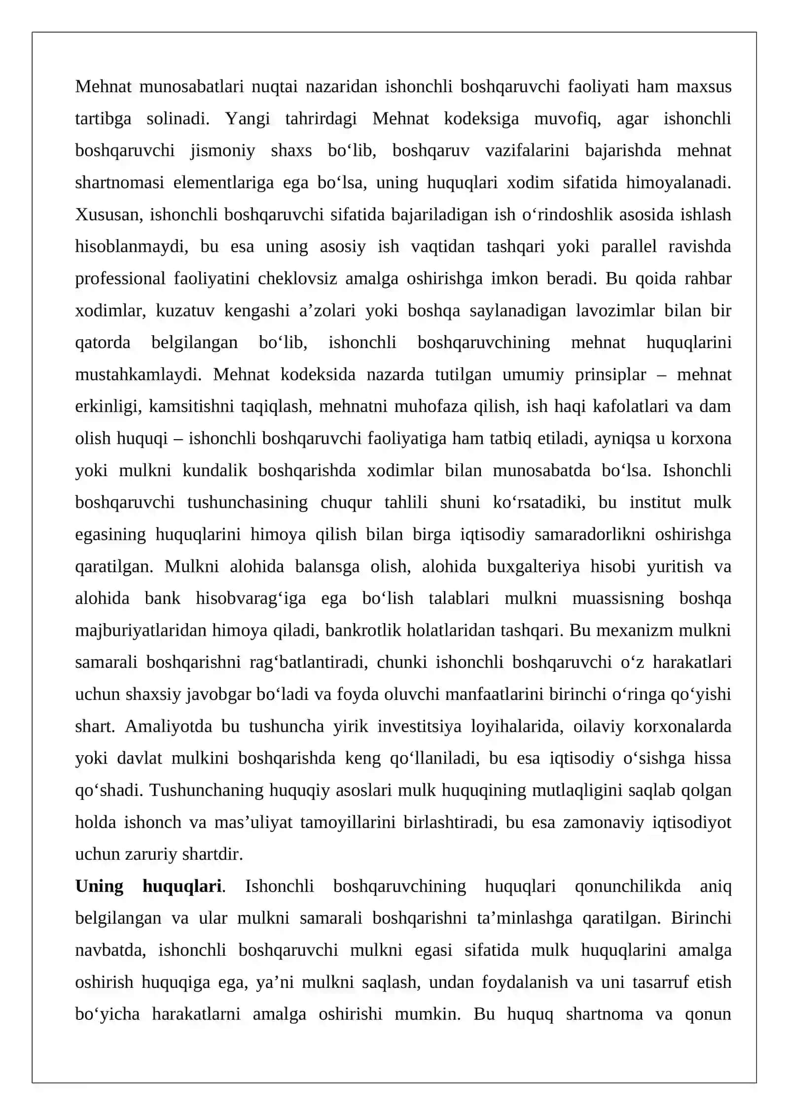 Ishonchli boshqaruvchining huquq va majburiyatlari hamda javobgarligi 4