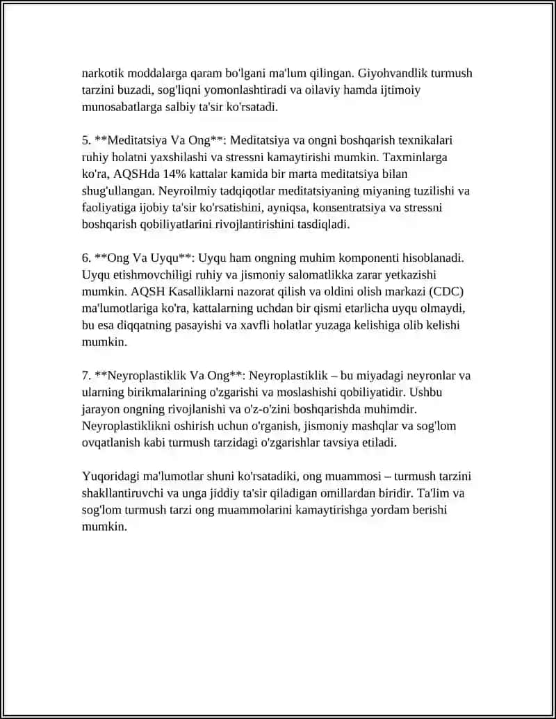 Ong muammosi va tibbiyot psixologiyasi 4