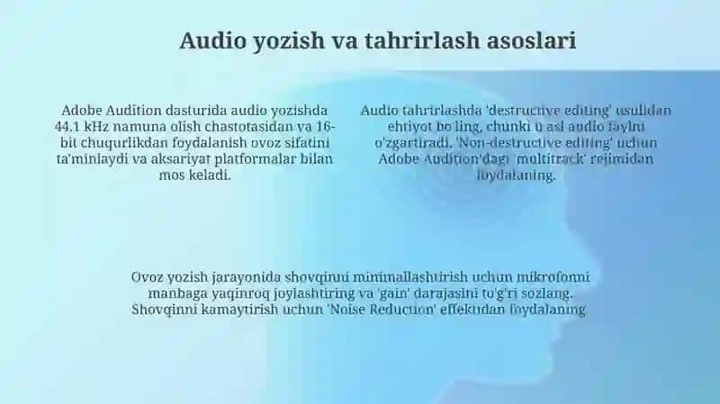 Adobe Audition dasturiyordamidaovozlarnisozlash 4