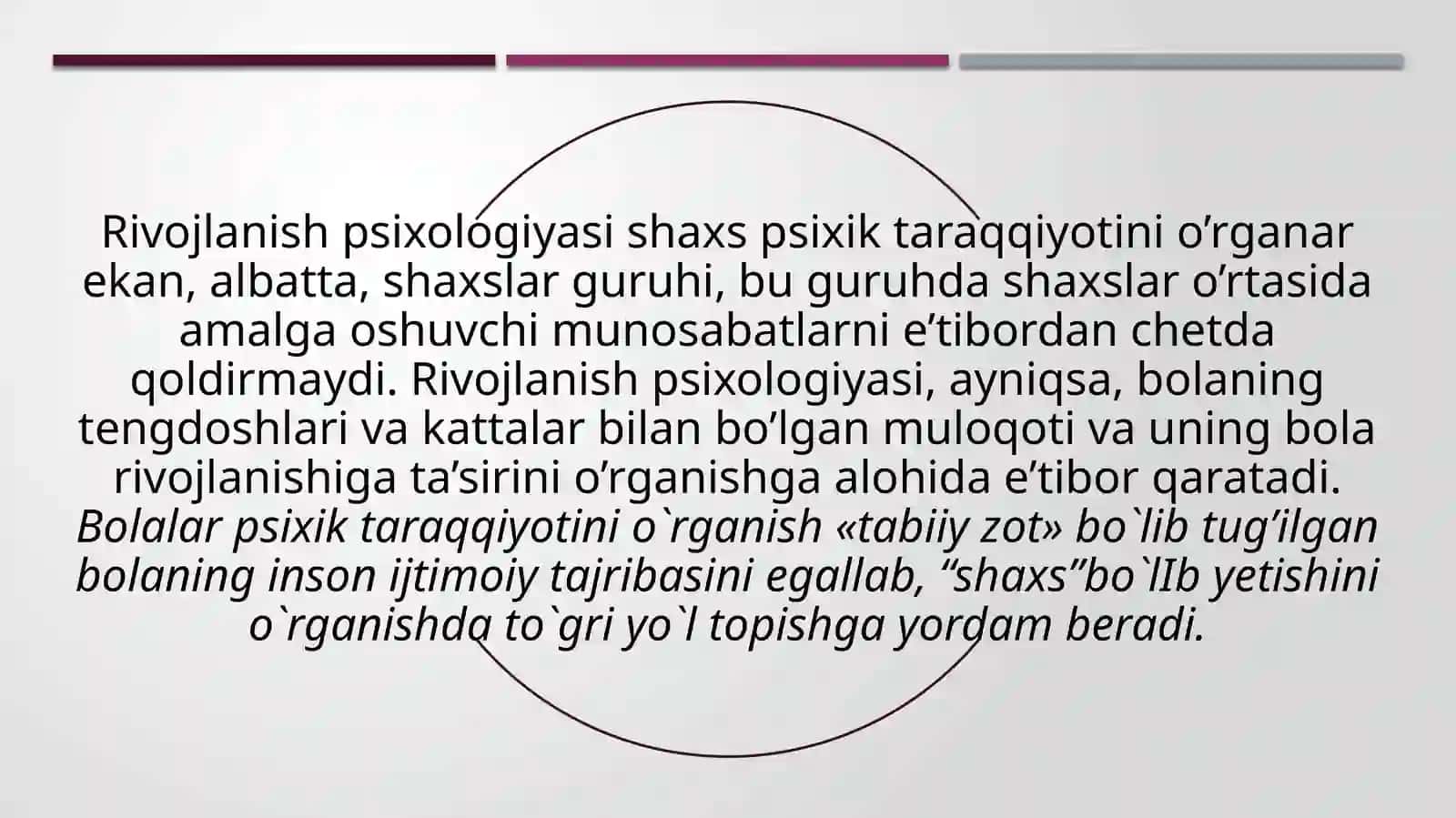 Rivojlanish psixologiyasi faniga kirish 4