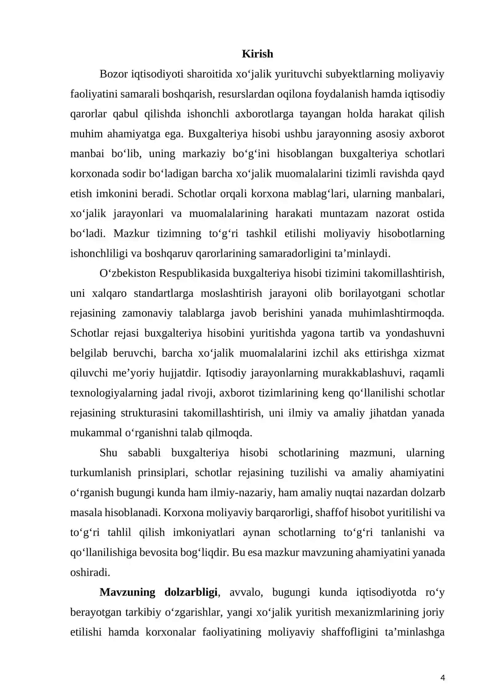Buxgalteriya hisobi schotlarining turkumlanishi va schotlar rejasi 4