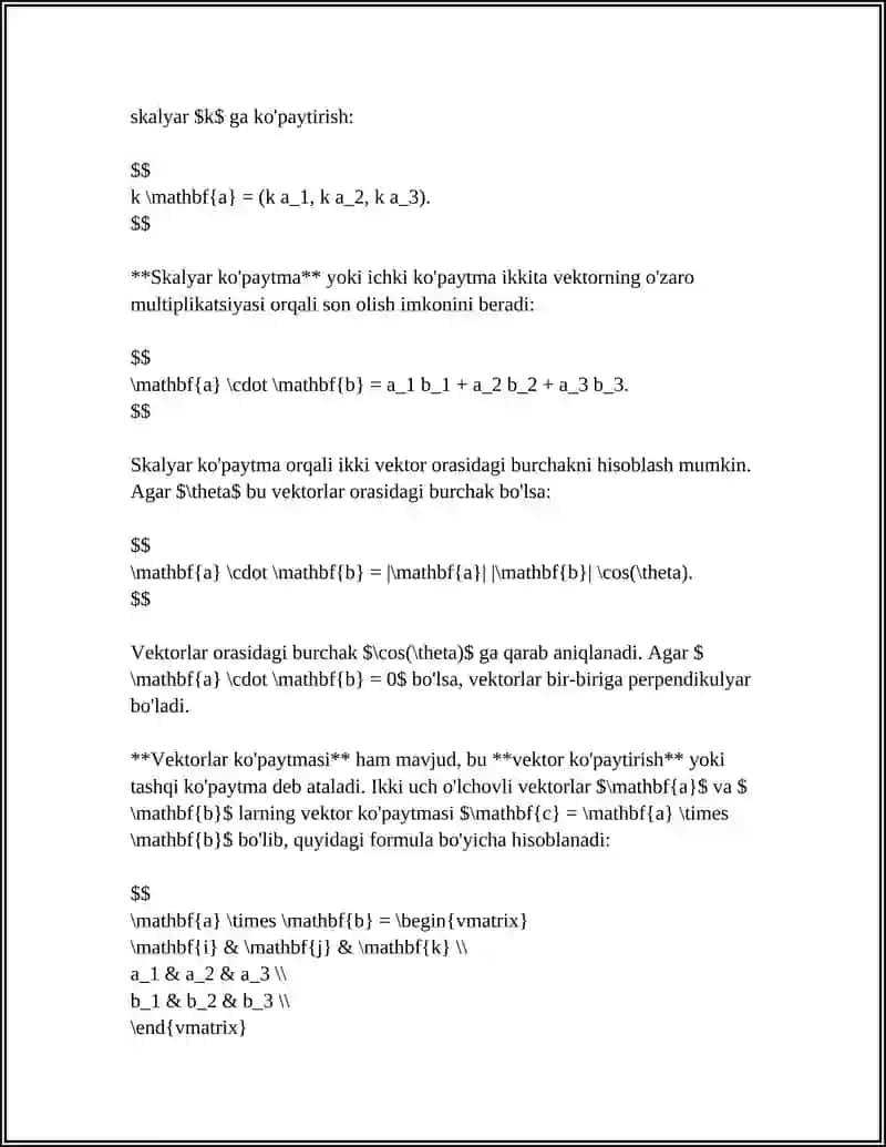 LINEAR ALGEBRA MAVZUSIDA MUSTAQIL ISH 4