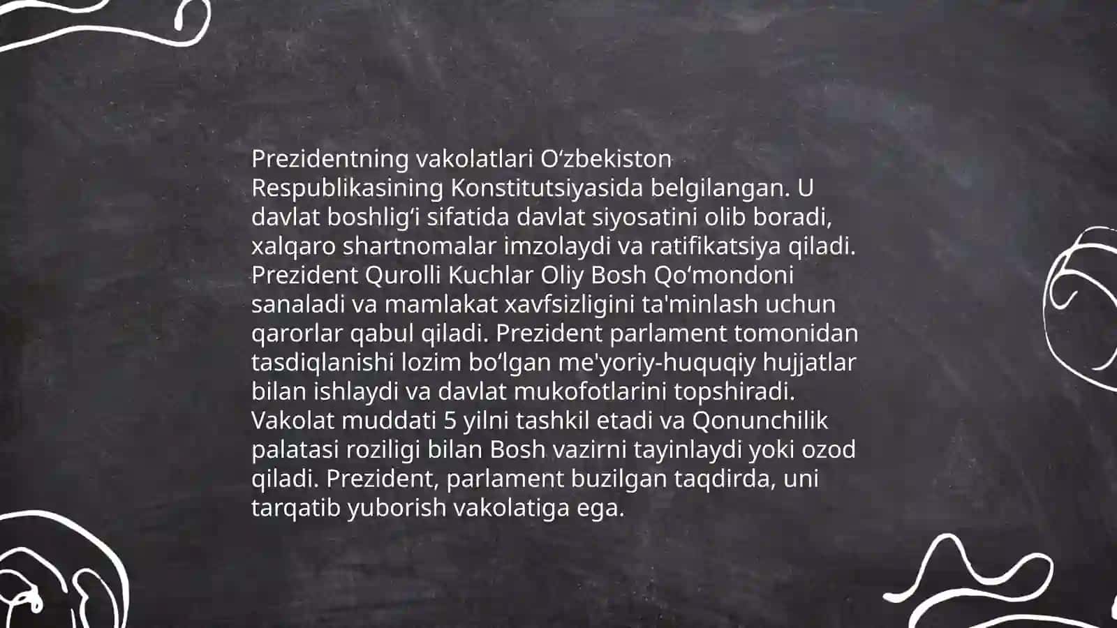 O'zbekiston Respublikasi Prezidentining huquqiy holati 4