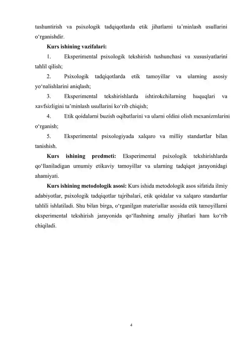 Eksperimental psixologik tekshirishlardagi umumiy etikaviy tamoyillar 4