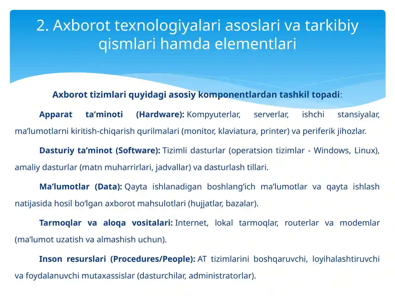 Axborot tenologiyalari haqida tushuncha. 4