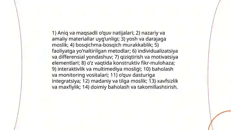 Pedagogik dasturiy vositalar yaratishga qo'yiladigan talablar 4
