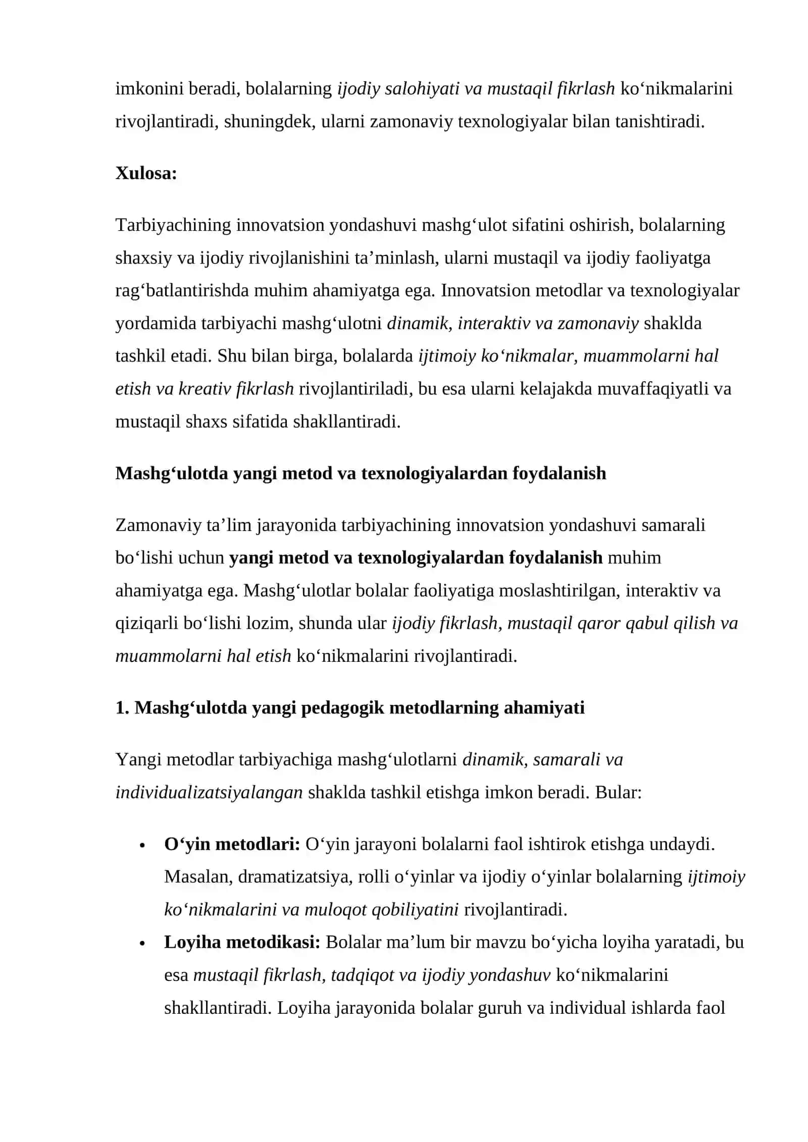 Mashg‘ulotga tarbiyachining innovatsion yondashuvi 4