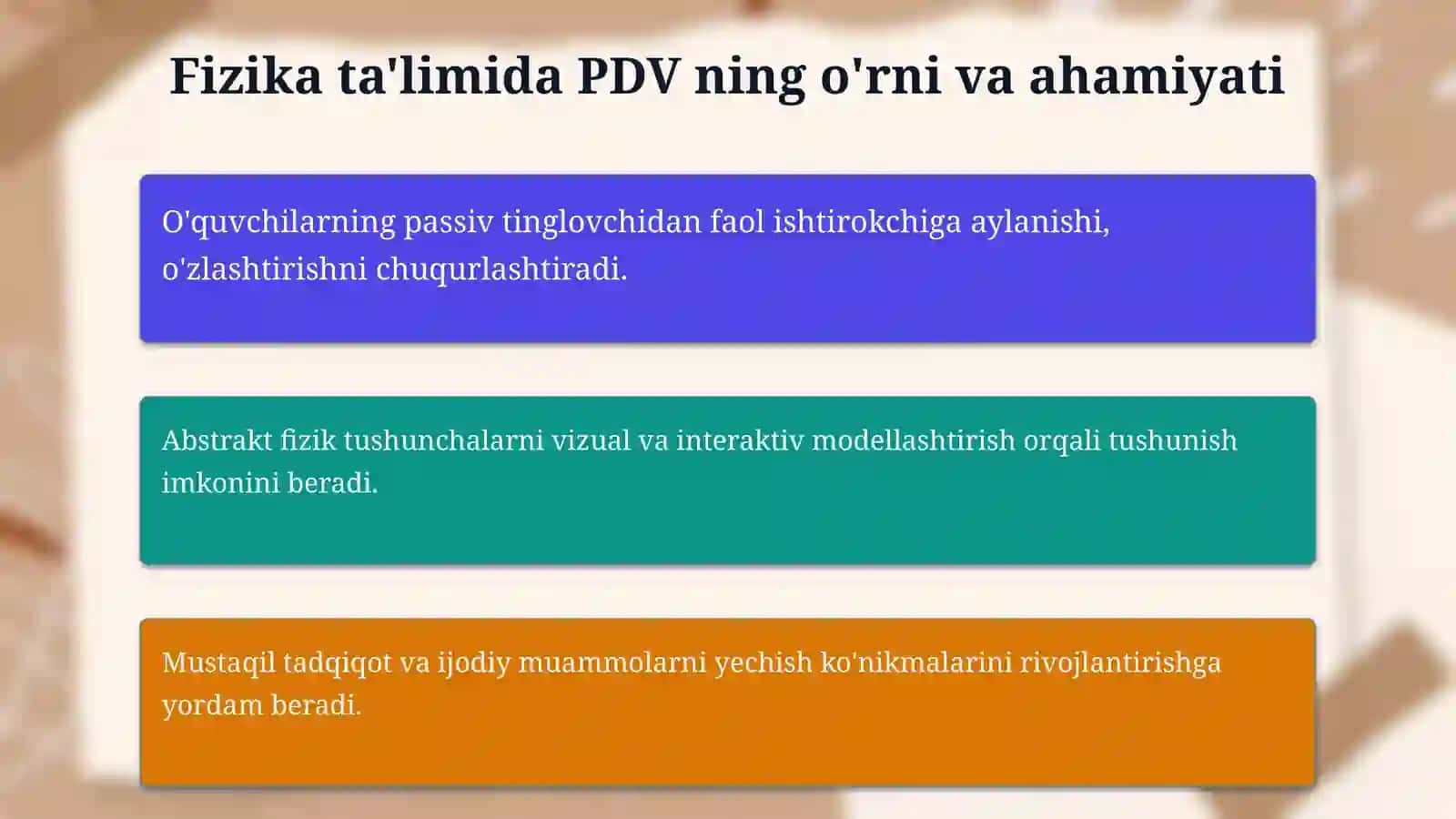 Fizikadan dars mashg'ulotlarini tashkil etishda pedagogik dasturiy vositalardan foydalanish 4