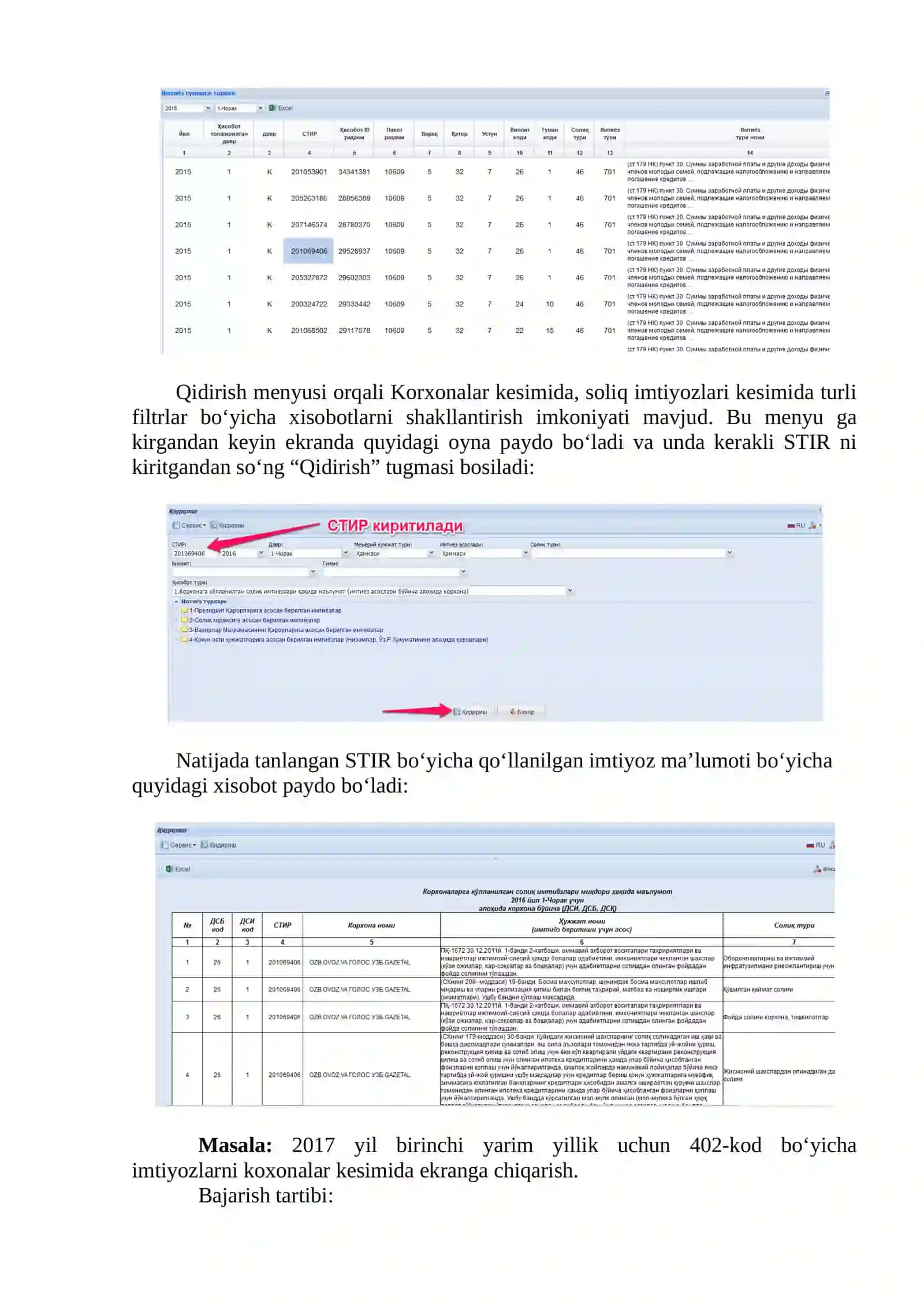Yuridik shaxslar imtiyozlari hisobini yuritish ATda imtiyozlar boʻyicha tahlil qilish 4