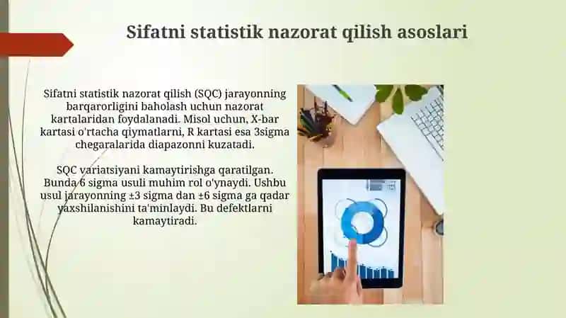 Texnologik jarayon sifatini statistik tartibga solishning turlari va usullari 4