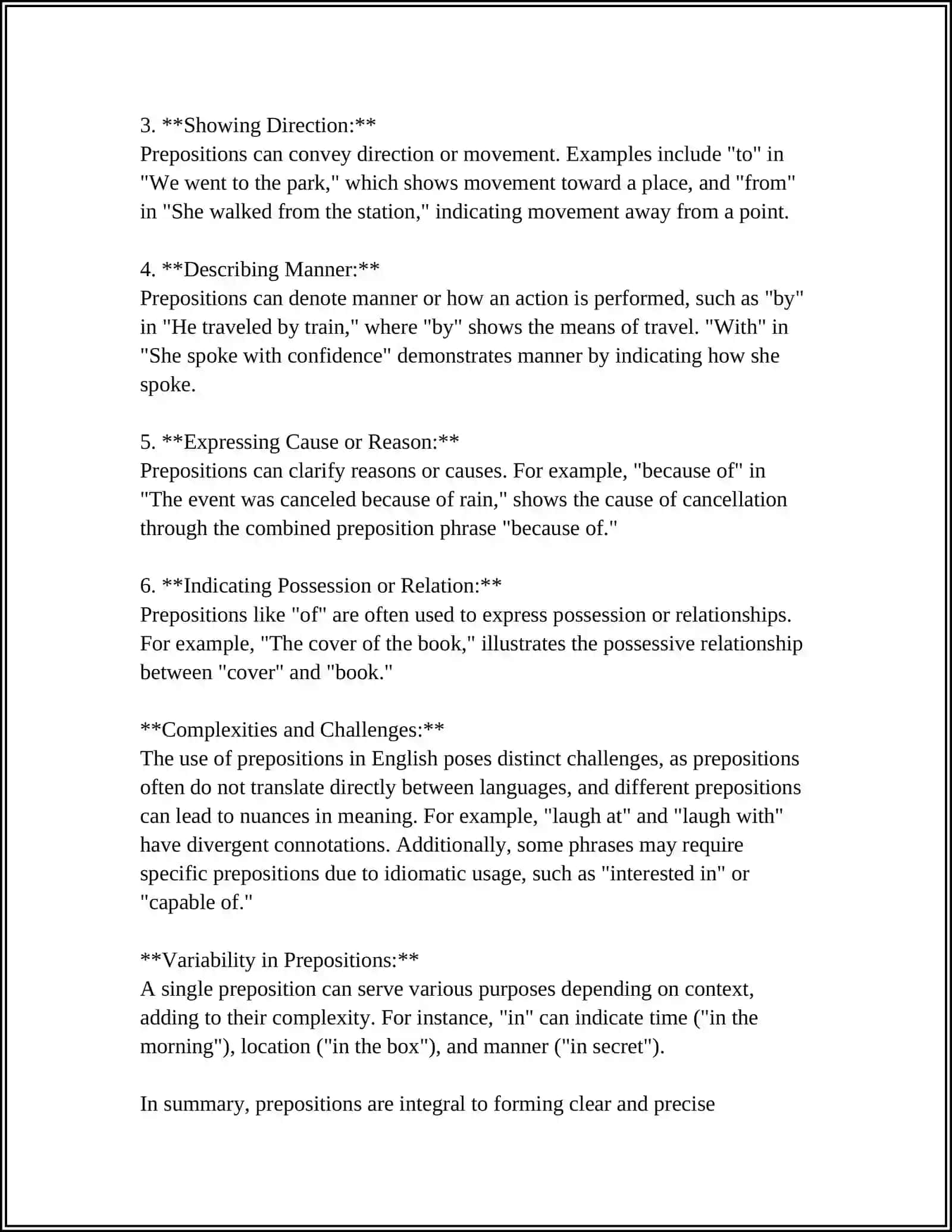 ENGLISH GRAMMAR STRUCTURE OF THE PREPOSITION 4