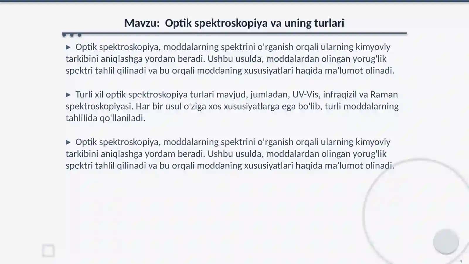 Fizik-kimyoviy analizning optik usullari 4