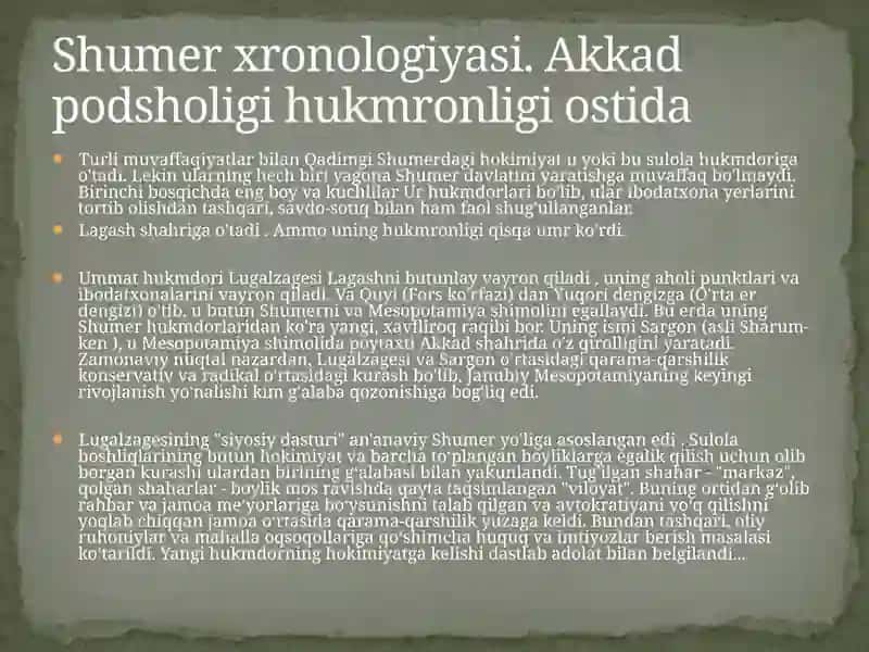 Shumer sivilizatsiyasi 4