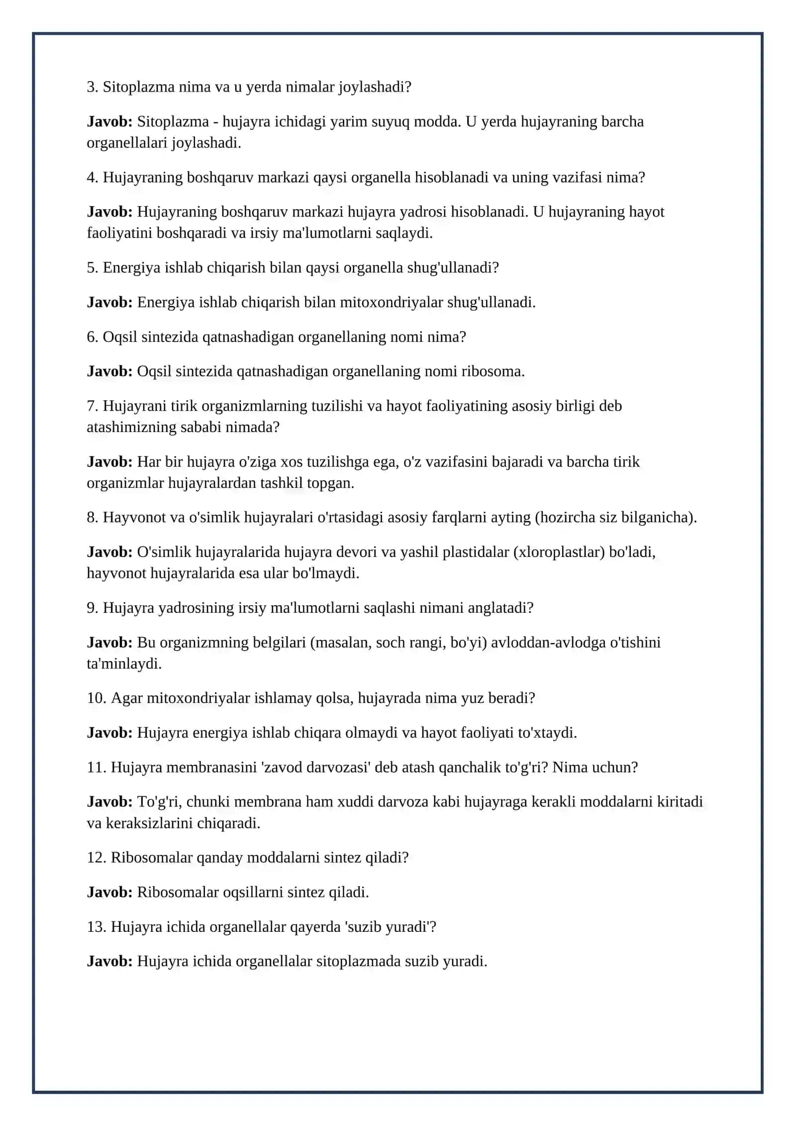 Lesson on Kirish1-dars Odam va uning salomatligi toʻgʻrisida umumiy tushuncha va 2-dars odam organizmining hujayraviy tuzilishi 8-sinf 4