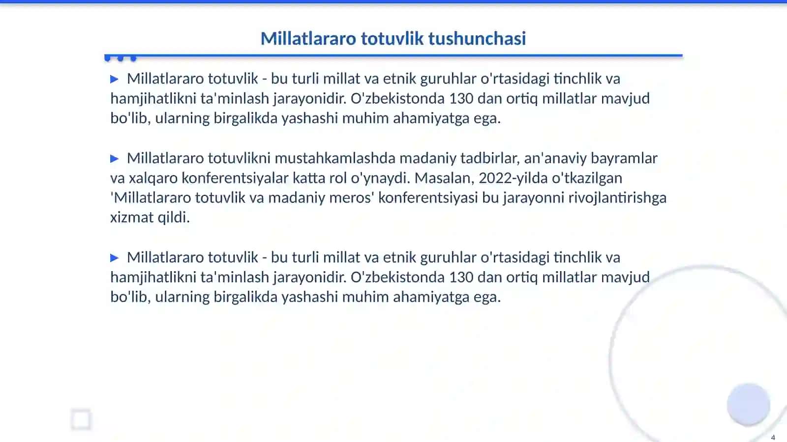 Aholini ijtimoiy himoyalash va millatlararo totuvlikning mustahkamlanishi 4