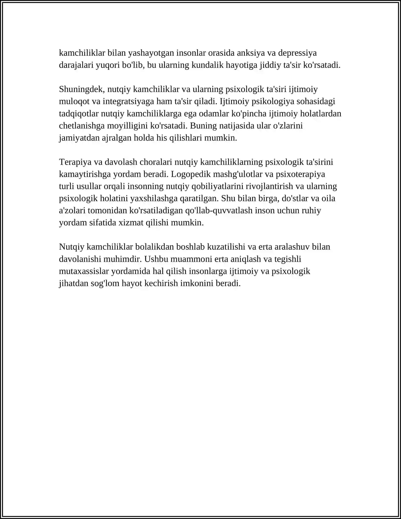 MAKTABGACHA YOSHDAGI NUTQIDA KAMCHILIGI BOLGAN BOLALARNING RUHIY JARAYONLARI XUSUSIYATLARI 4