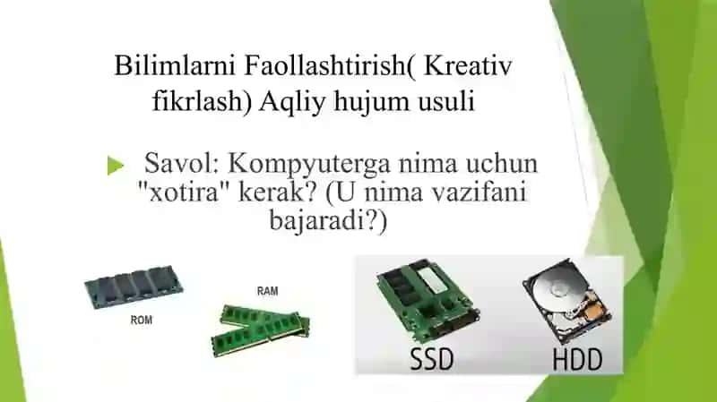 XOTIRA QURILMALARI VA MA’LUMOT ALMASHISH VOSITALARI 4