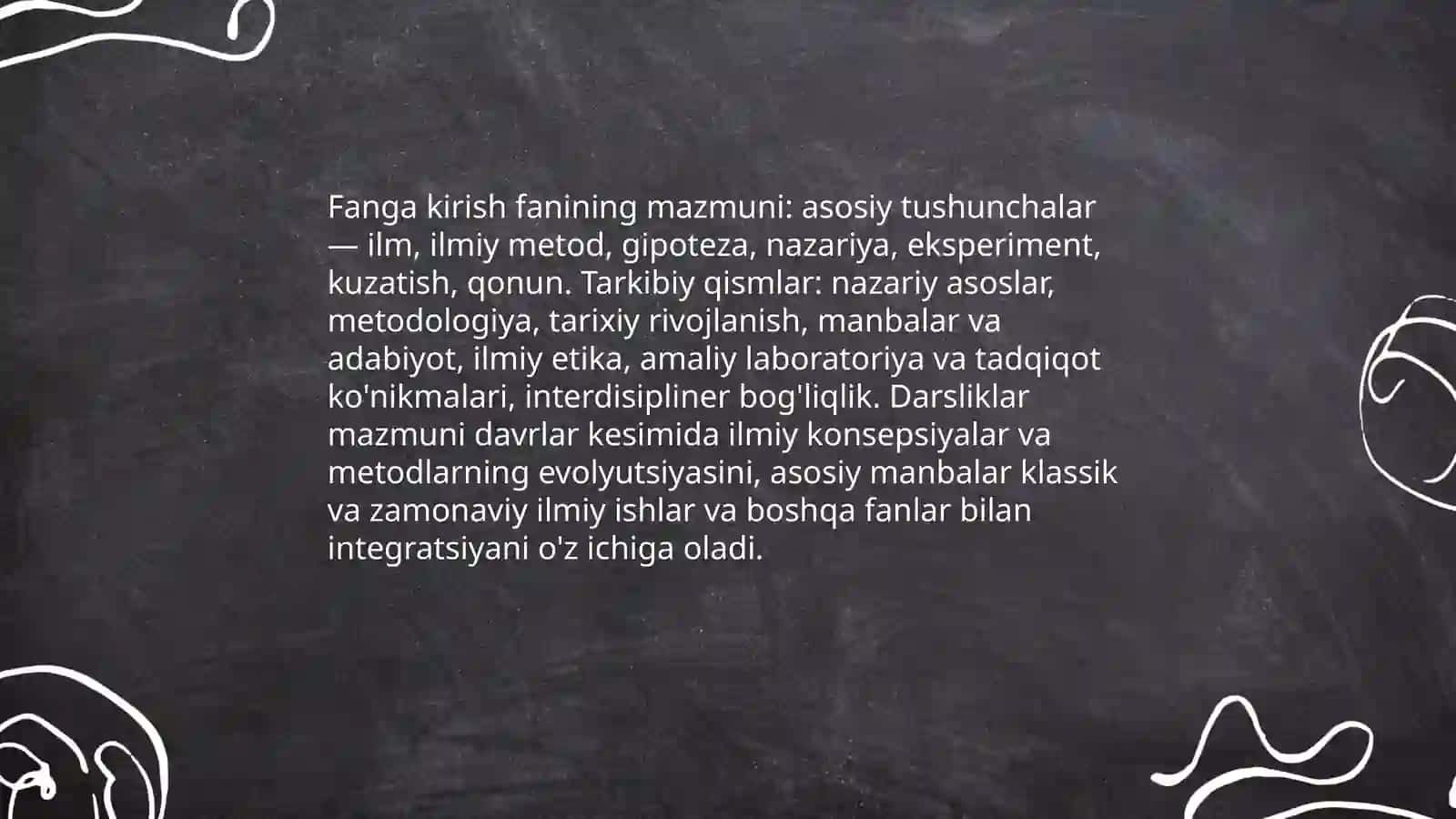 Fanga Kirish Fanining Mazmuni Rivojlanishining Davrlari Manbalari Boshqa Fanlar Bilan Boģliqligi 4