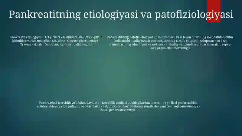Pankreatitlarni Xirurgik Davolash Usullari 4