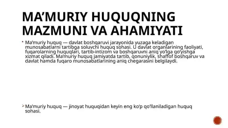 Ma’muriy huquq tizimi va tamoyillari 4