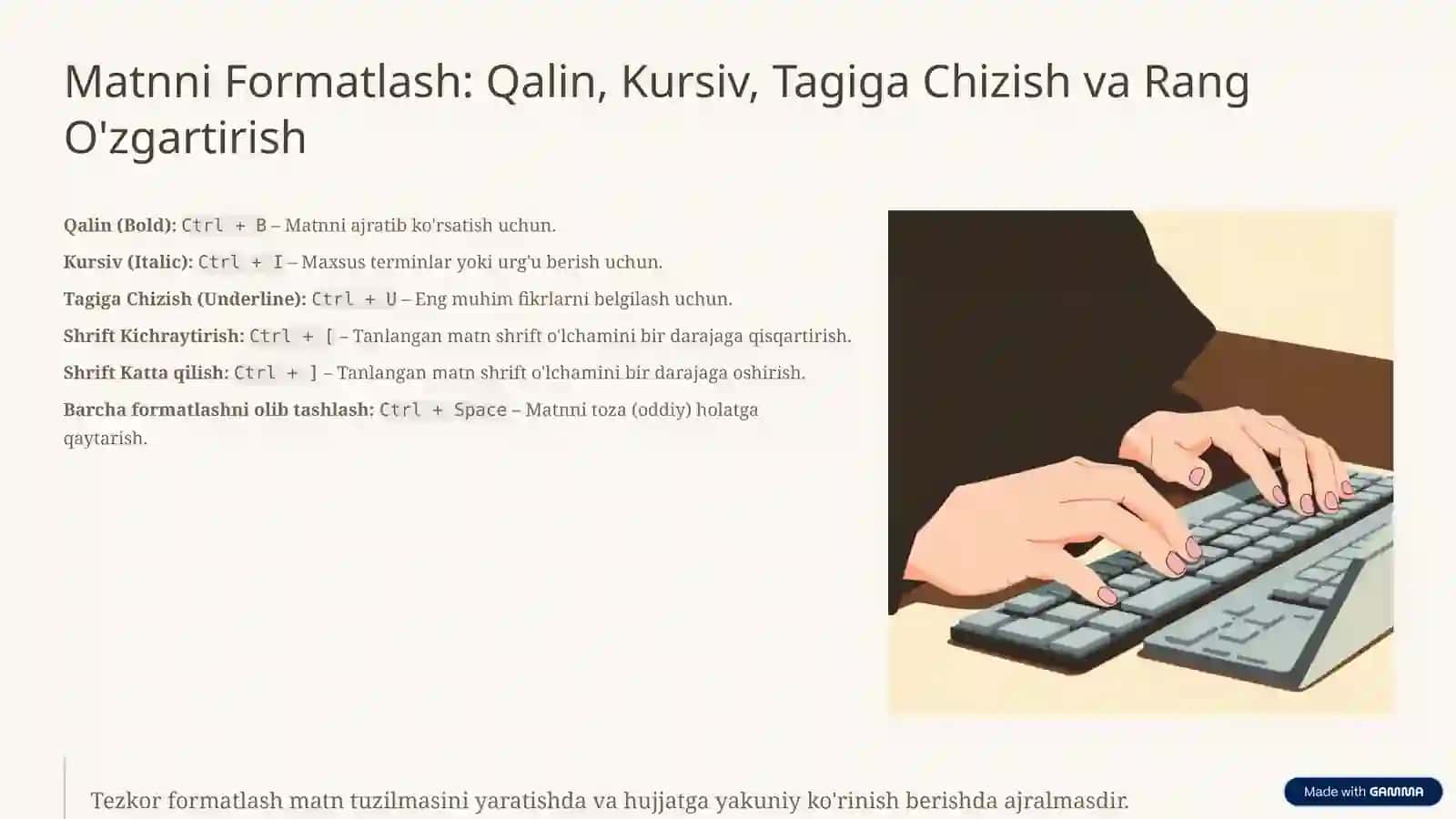 Word Dasturini Tezkor Tugmalari: Ish Samaradorligini Oshirish 4