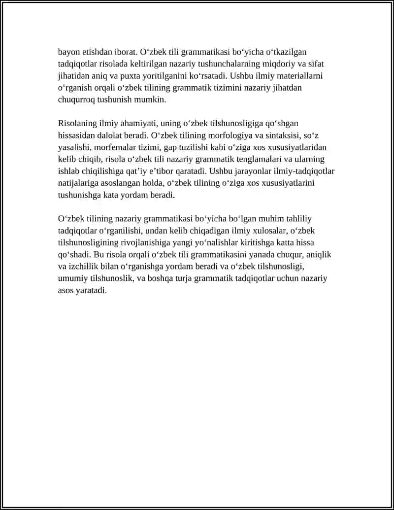 "OʻZBEK TILINING NAZARIY GRAMMATIKASI" RISOLASINI OʻQIB TAHLIL QILISH 4