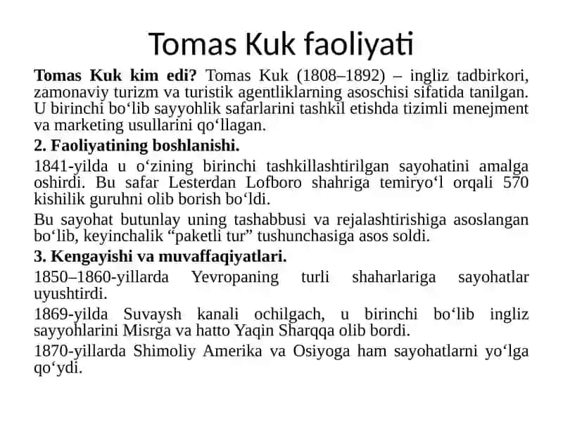 Turizm menejmentining maqsad, vazifalari va tarixi 4