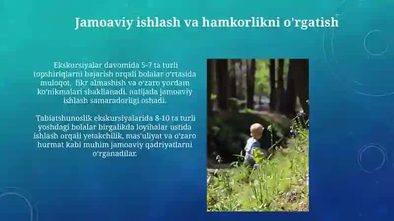 Bolalarni tabiat bilan tanishtirishda ekskursiyaning ahamiyati 4