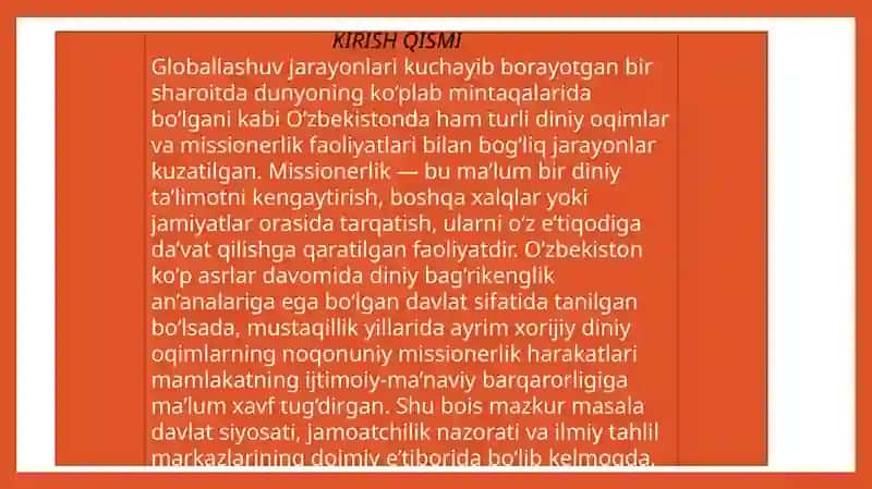 O’zbekistonda faoliyati kuzatilgan missionerlik harakatlari va ular faoliyatining oqibatlari 4