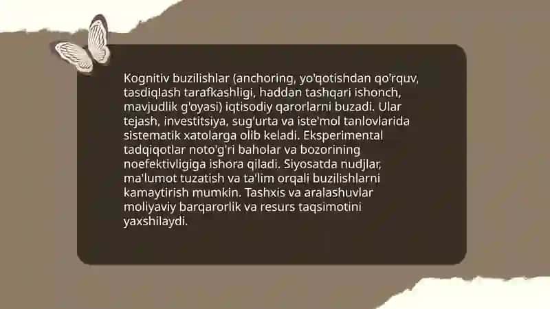 Xulq-atvor iqtisodiyoti: Psixologiya va iqtisodiy qarorlar qabul qilish 4
