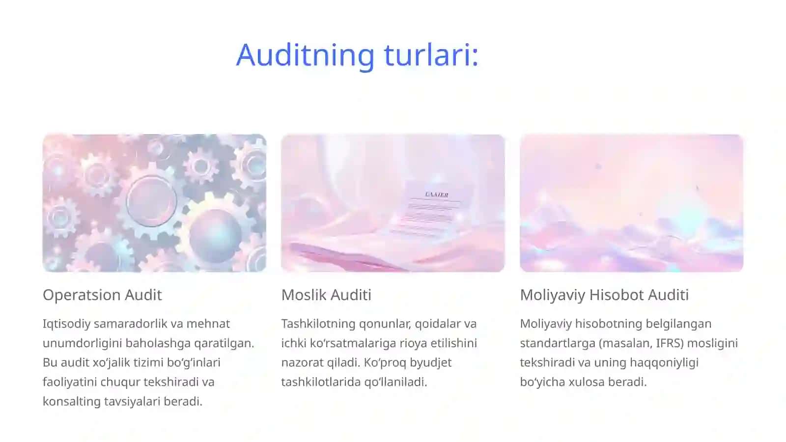 Auditning xalqaro standartlari fanidan ORALIQ NAZORAT ISHI 4