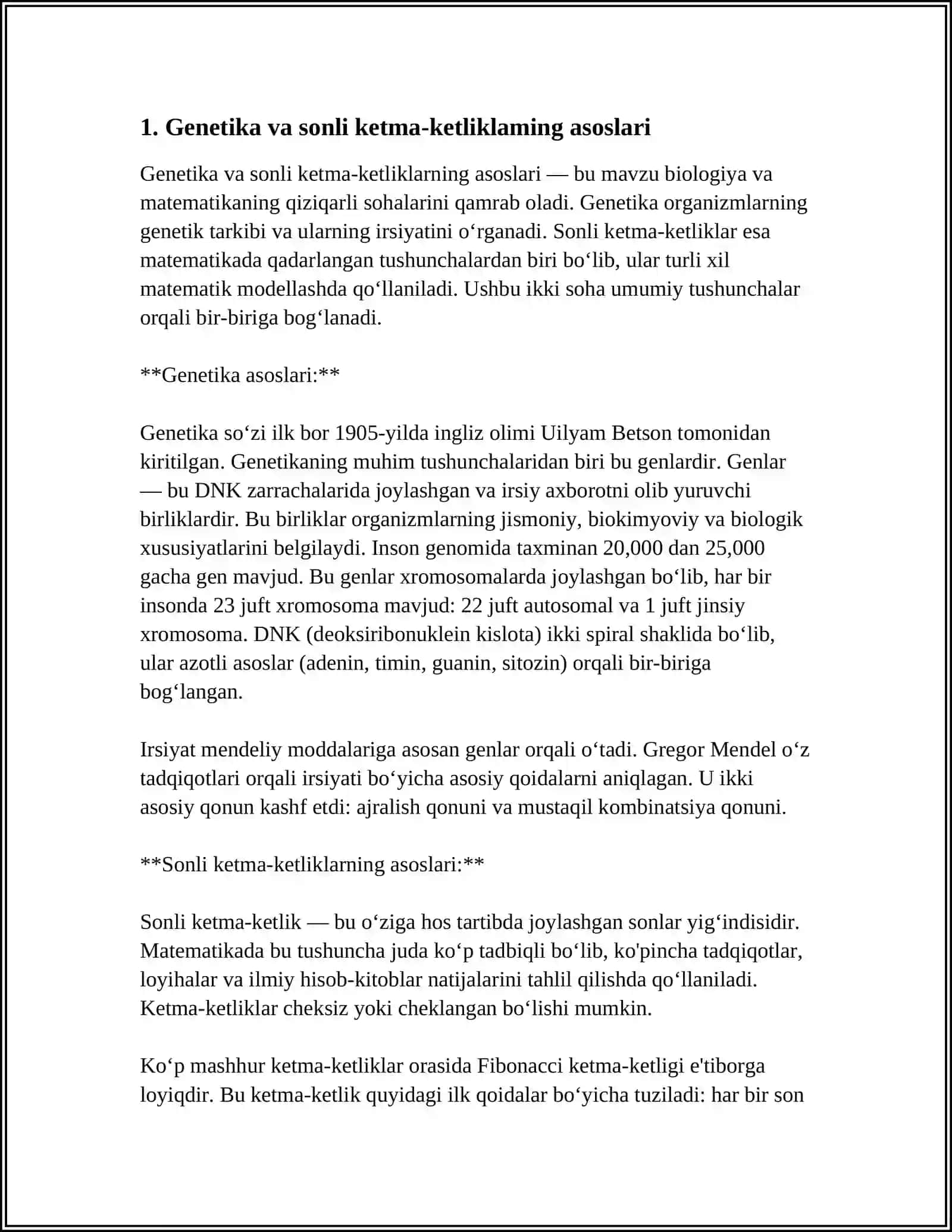 GENETIKADA SONLI KETMA-KETLIKLAMING TATBIQLARI 4