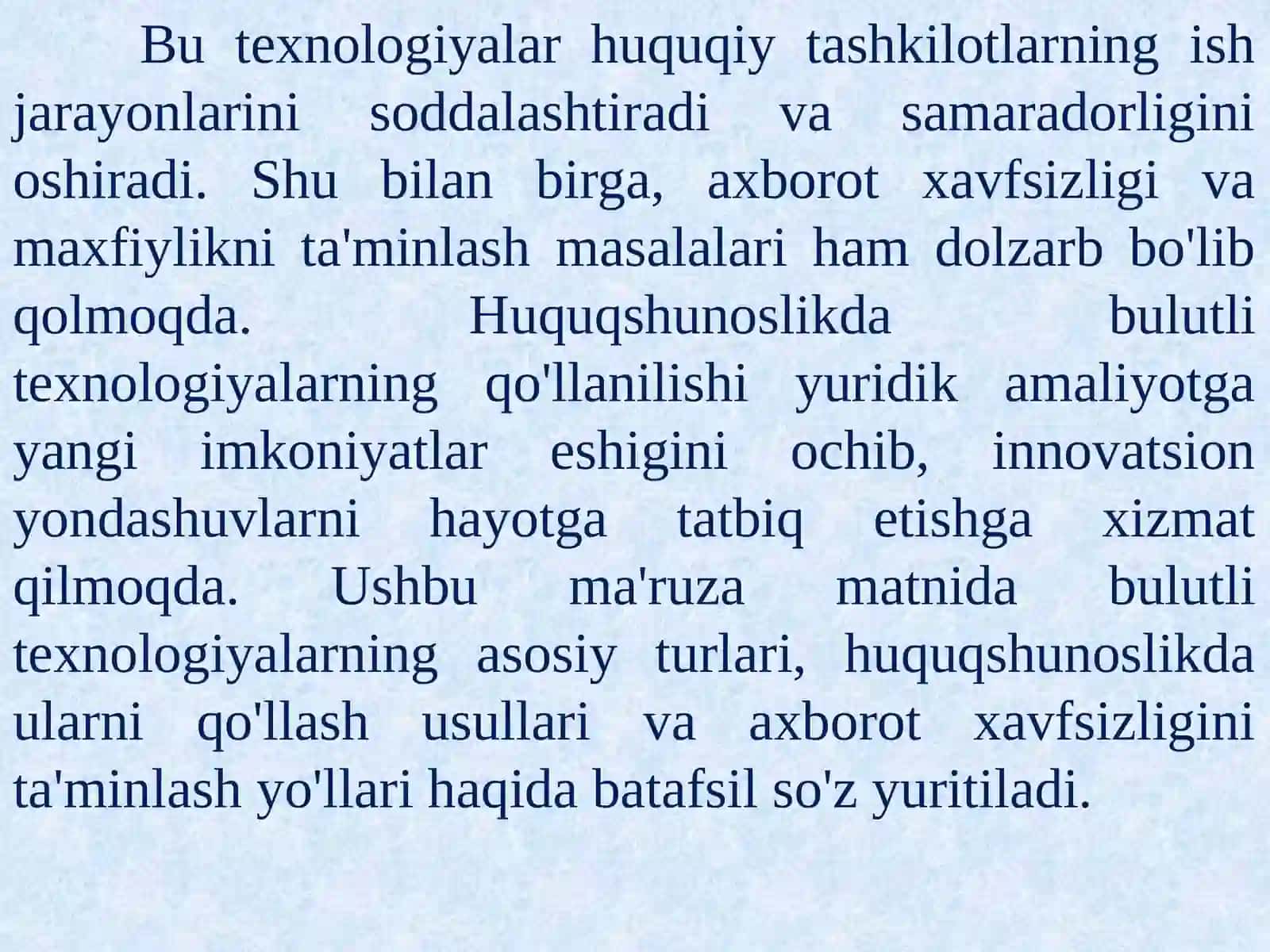Huquqshunoslikda Bulutli Texnologiyalar 4