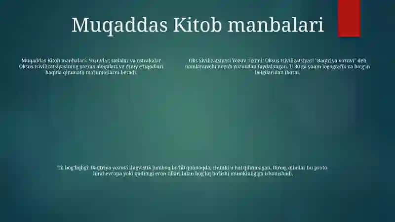 Oks Sivilizatsiyasi Yozuv Tizimi 4