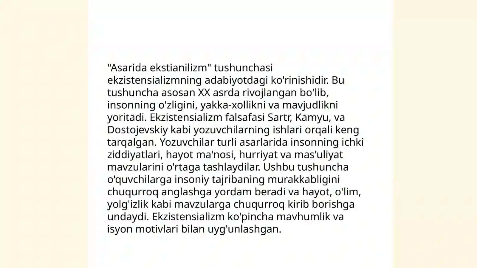 Jems Joysning asarida ekstianilzm talqini 4